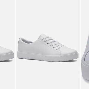 Shoes For Crews Non-Slip White Leather Sneakers